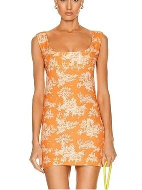$410 Miaou Vivi Clementine Print Mini Dress
